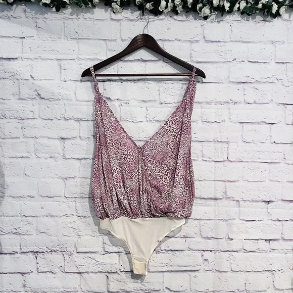 Free People Intimately Mauve‎ Bodysuit Siren Song Animal Print Size Medium - Picture 3 of 14